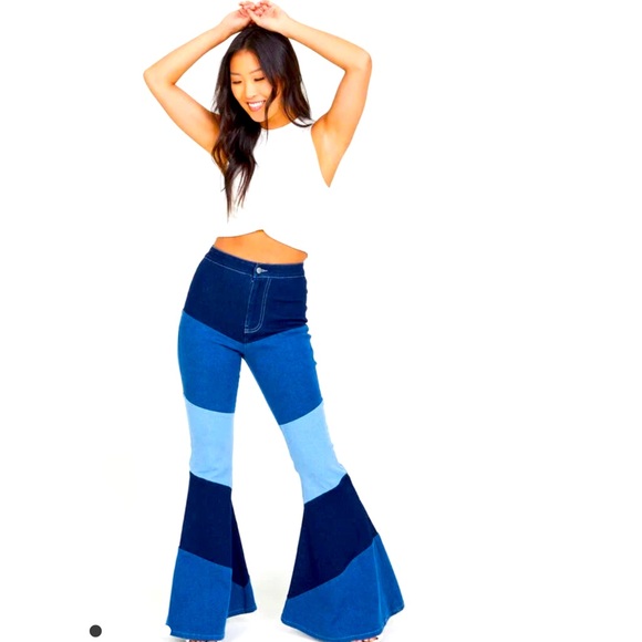 Altar'd State Pants - ALTAR’D STATE Color Block Flare Jeans